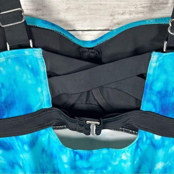 Athleta Bali Swim Tankini Top Bora Bora Blue 36 B/C Tall - Picture 6 of 9